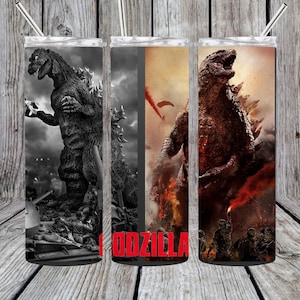 Godzilla 20 oz Tumbler with Metal Straw included