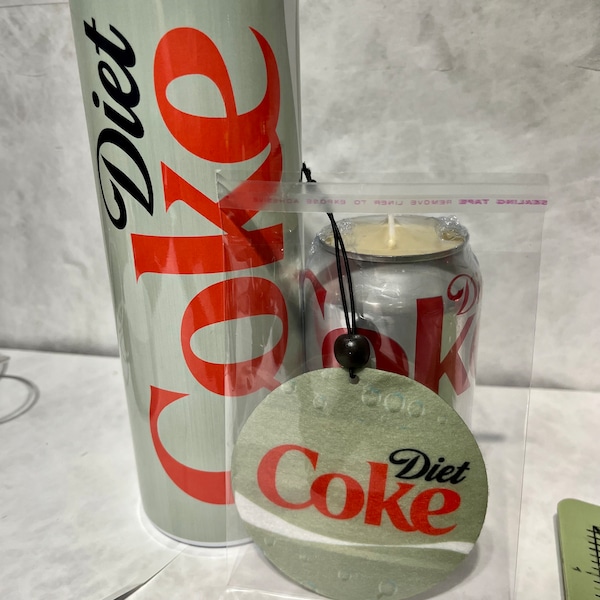 Diet Coke Tumbler, Car Air Freshener and Candle Gift Set