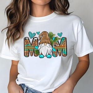 Womens Mom Shirt | Hand-Pressed by Me |Gnome Shirt for Mom | Southwestern Gnome MOM Shirt | Cute Gnome Tee | Mom Gnome Shirt | Mom gifts