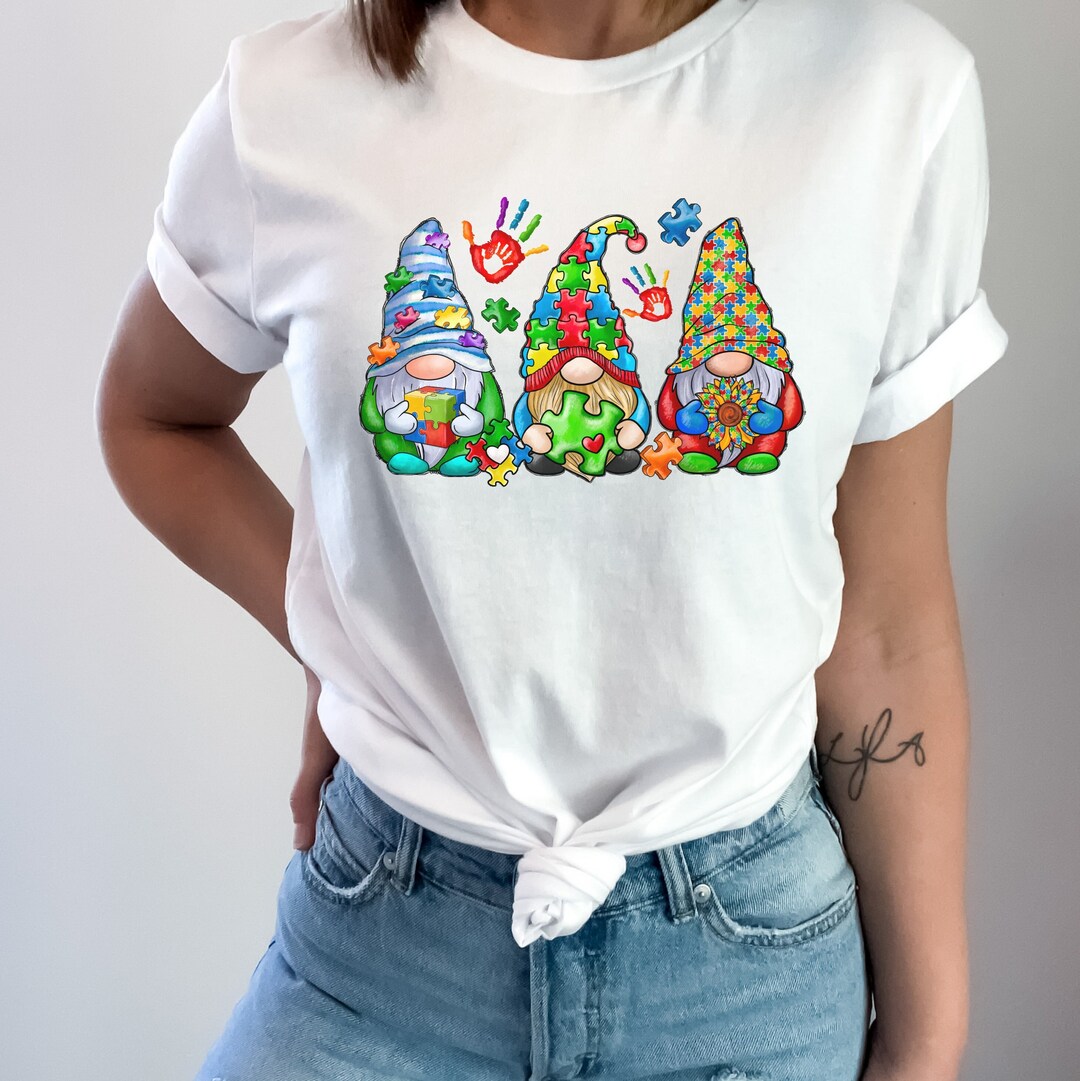 Autism Awareness Gnome T Shirt, Custom Graphics Gonk T-shirt Autism ...