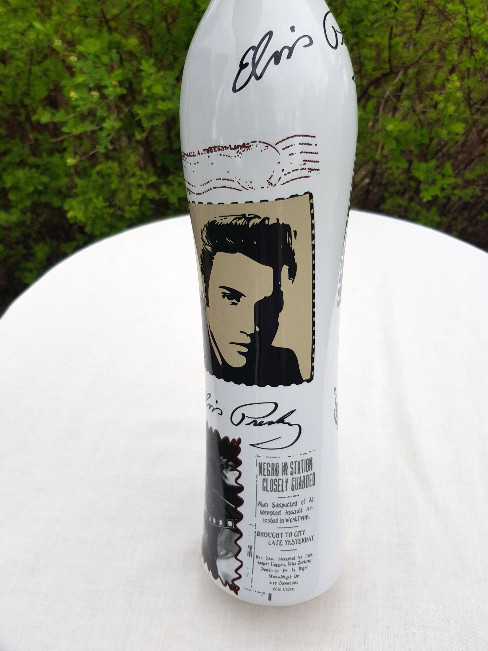 Souvenir bottle with the image of Elvis Presley. Large ceramic Etsy