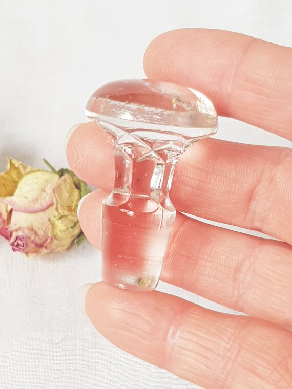 Small Glass Bottle Stopper. Swedish Clear Glass Topper. Etsy