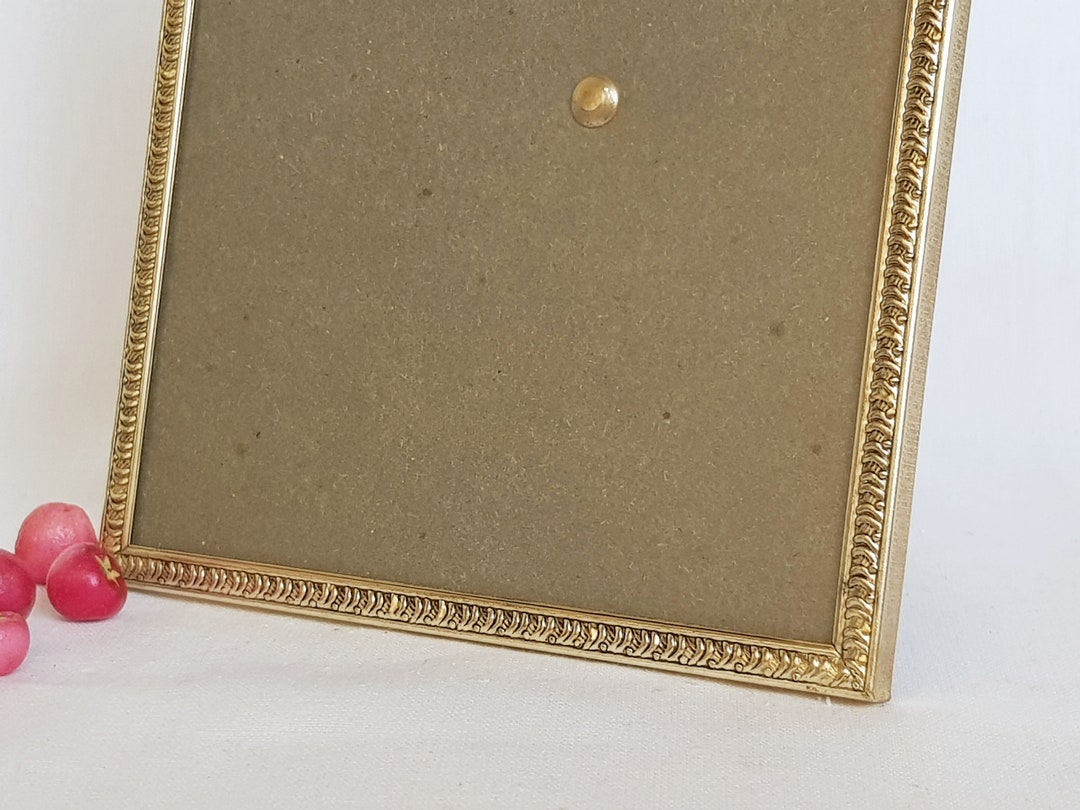 Antique Brass Frame. Gold Color Photo Frame, Nonreflective Glass