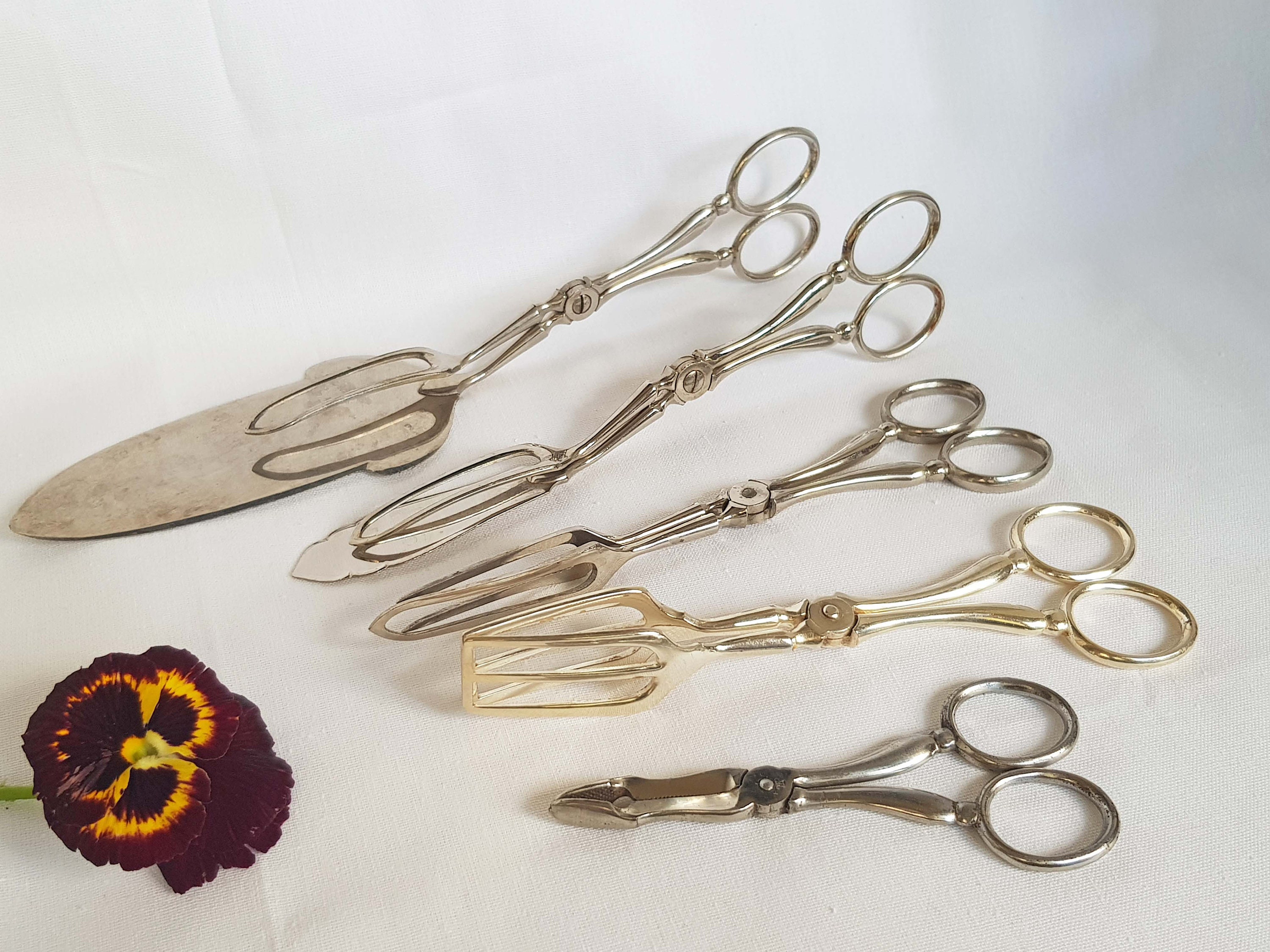 Set of 5 Serving Tongs. Vintage Scissor Tongs Grasoli. Antique Etsy