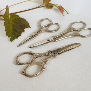 Lot of 3 vintage scissors. Grasoli, Germany. Sheffield, England. Collectible scissors. Retro scissors. Antique sewing accessories