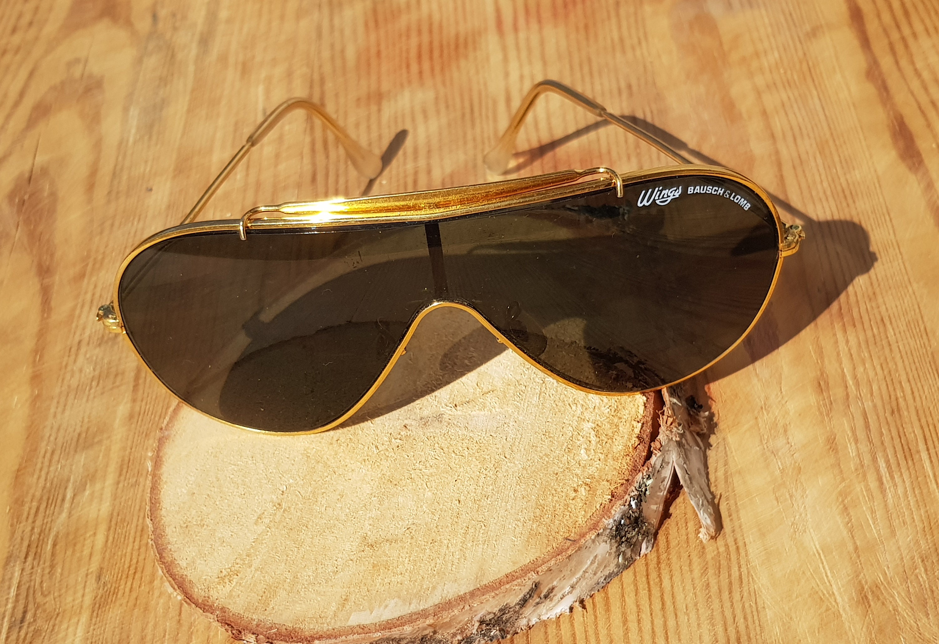 Occhiali B\u0026L Ray Ban Aviator montatura in oro usata. WINGS | Etsy Italia