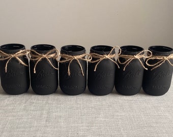 Set of 6 chalk painted distressed mason jar vases…mix & match colors!