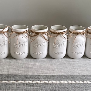 Set of 8 chalk painted distressed mason jar vases…mix & match colors!