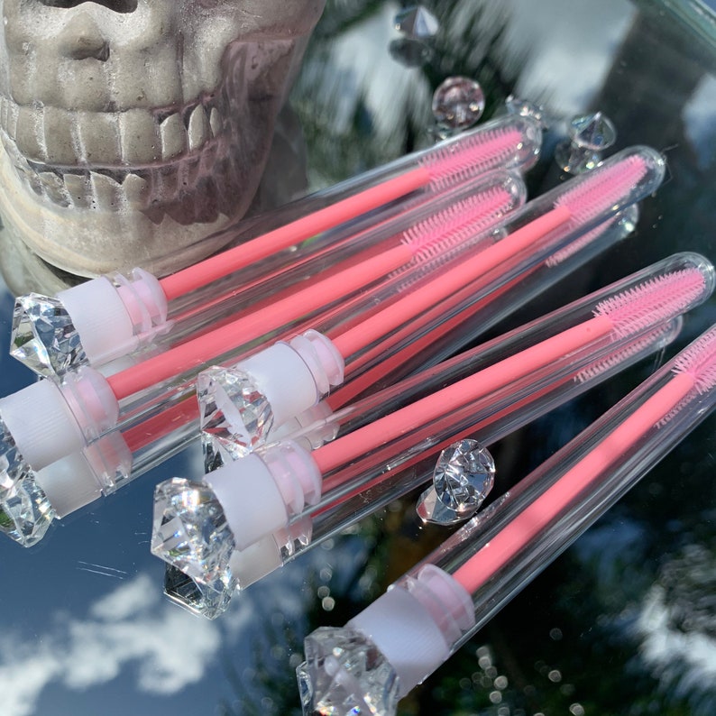Eyelash wand / lash tube pack of 5 small diamond bead Etsy
