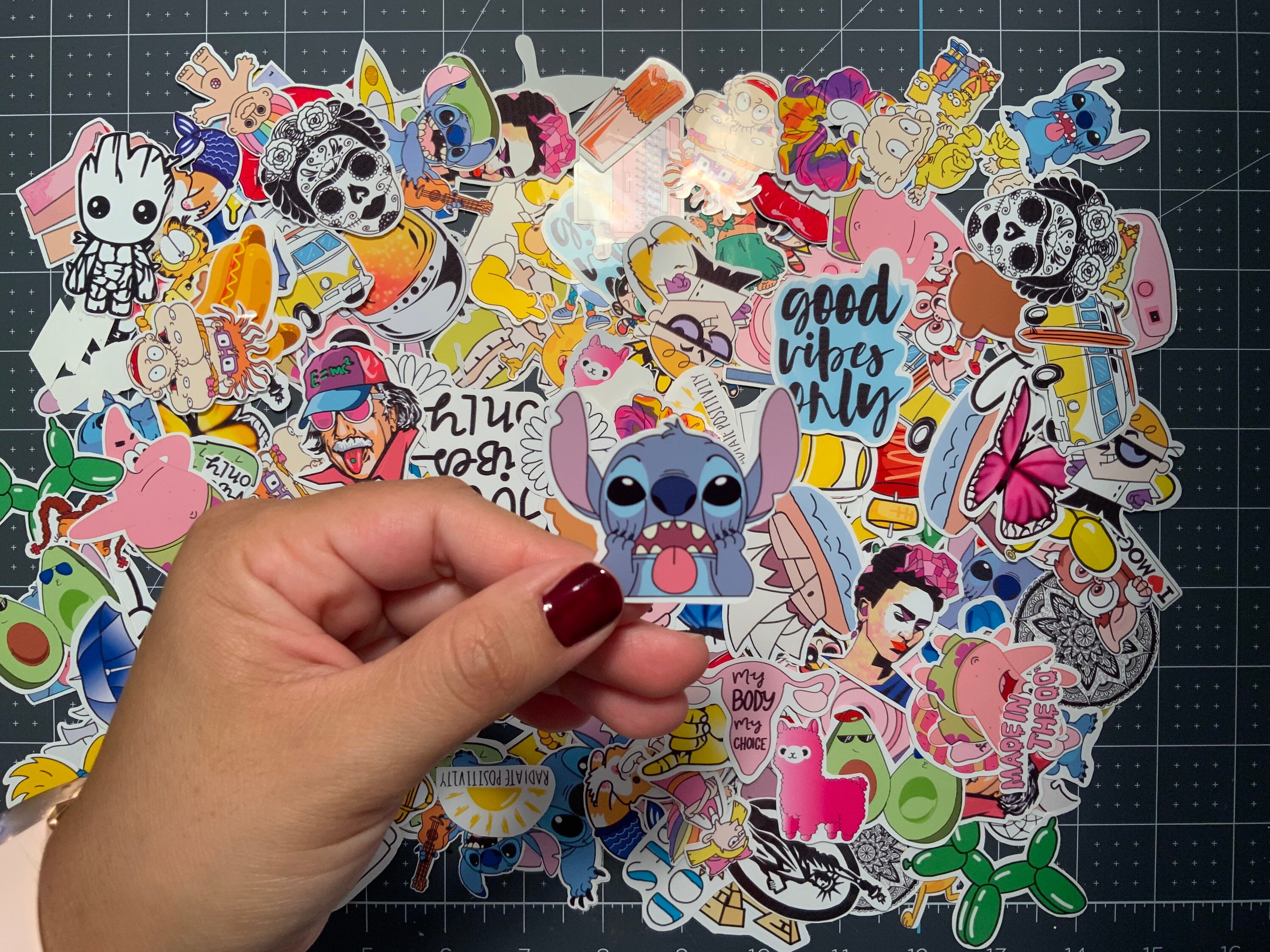 Stitch Die Cut Sticker Weather Resistant Etsy Dies mini album introducing sentiment stitch quick felt punched melon berry piece front