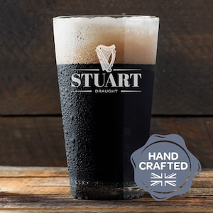 Stout Engraved Pint Glass | Personalised Pint Glass | Despatched Next Working Day