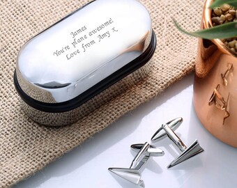 Paper Plane Cufflinks | Personalised Cufflinks | Boutique Gifts