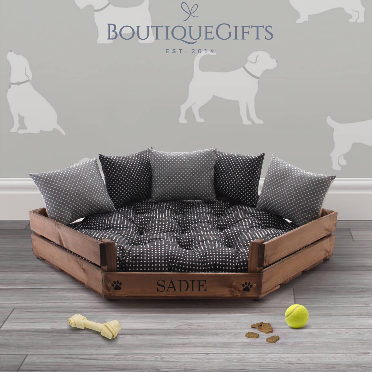Rustic Luxury Wooden Pet Bed Personalised Etsy UK