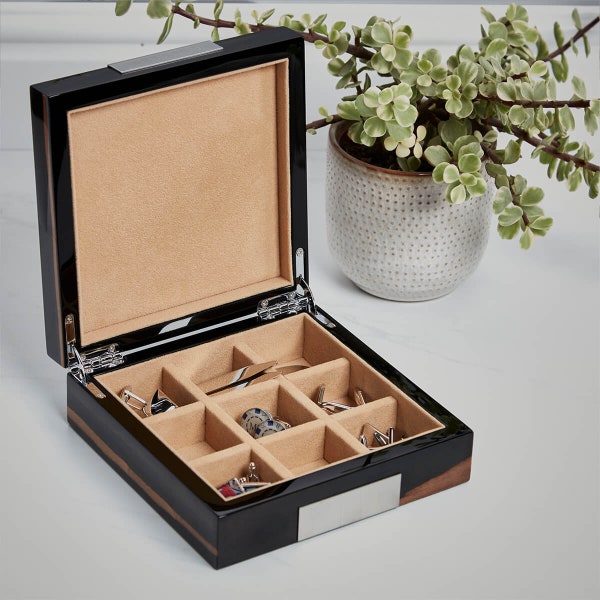 Wood Cufflink Box | Engraved Cufflink Box | Despatched Same Working Day