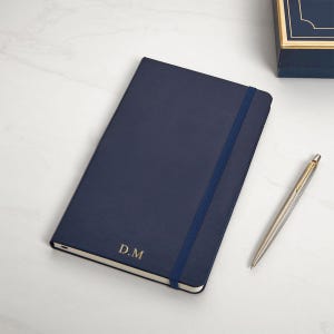 Personalisable Personalised Moleskine Notebook | Prussian Blue A5 Notebook Gift | Embossed Notebook | Custom Notebook Gifts for Him or Her