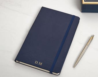 Personalised Moleskine Notebook | Prussian Blue A5 Notebook Gift | Debossed Notebook | Custom Notebook Gifts for Him or Her