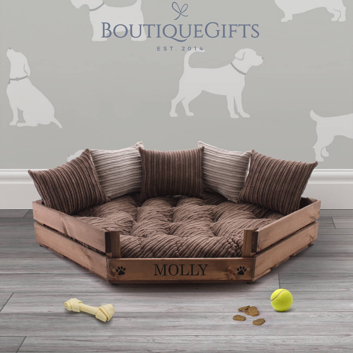 Rustic Luxury Wooden Pet Bed Personalised Etsy UK