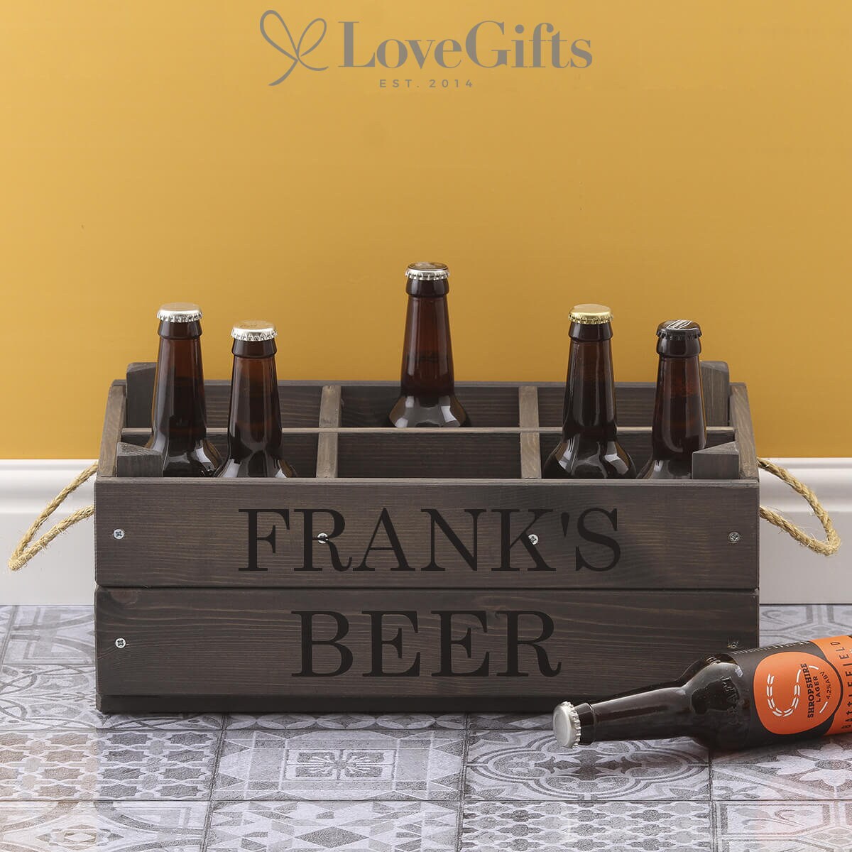 Beer Crate Personalised 6 Bottle Wooden Crate Etsy UK