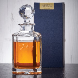 Script Name Square Decanter | Personalised Spirit Decanter | Despatched Next Working Day