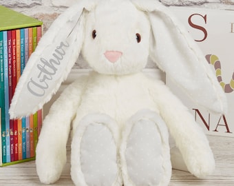 Plush White Bunny | Personalised Bunny | New Born Gifts, Gifts For Toddlers, Gifts For Kids
