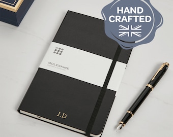Personalised Solid Black Moleskine Notebook | Personalised Notebook | Dispatched Next Working Day