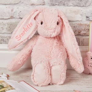 Plush Pink Bunny | Personalised Bunny | New Born Gifts, Gifts For Toddlers, Gifts For Kids | Easter Gifts