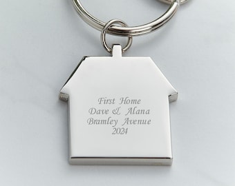 Personalised House Keyring | Engraved Metal Keyring | New Home Gift | Estate Agent Gift | Custom Housewarming Keychain