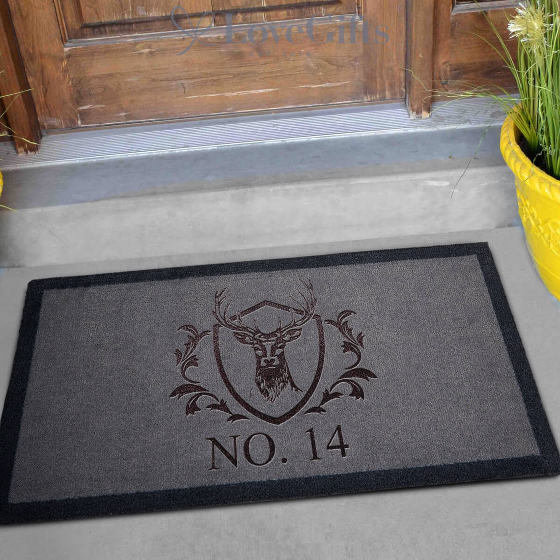 Stag Crest Doormat Personalizado Etsy