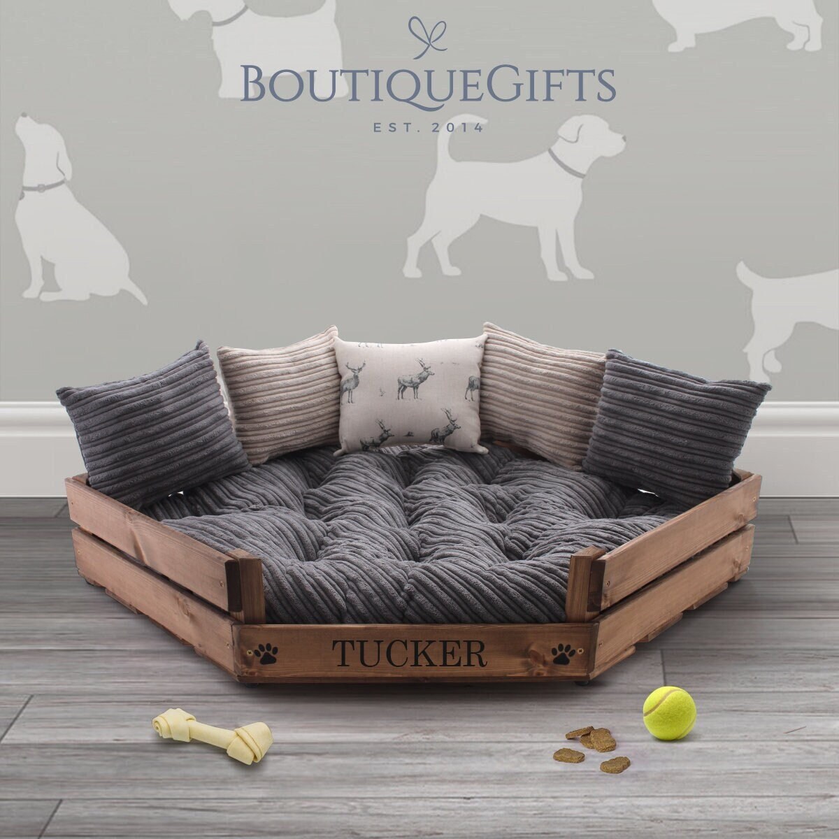 Rustic Luxury Wooden Pet Bed Personalised Etsy UK