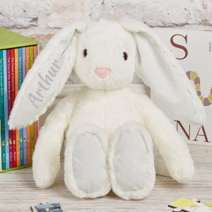 Plush White Bunny | Personalised Bunny | New Born Gifts, Gifts For Toddlers, Gifts For Kids | Easter Gifts