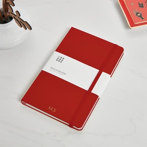Personalised Scarlet Red Moleskine Notebook | Personalised Notebook | Dispatched Next Working Day