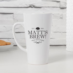Gentleman&#39;s Brew Tall Latte Mug | Personalised | Dispatched Next working Day