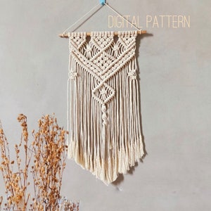 PDF macrame wall hanging tutorial, easy macrame wall hanging pattern, macrame pattern for beginner, macrame DIY