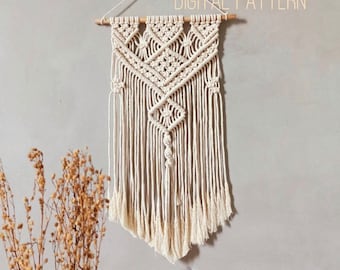 Easy Macrame Wall Hanging Tutorial, Beginner DIY (PDF Pattern)