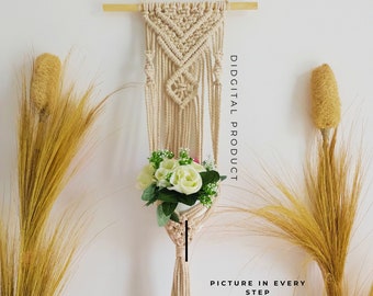 Macrame Plant Hanger Tutorial, DIY PDF Pattern, Boho Style