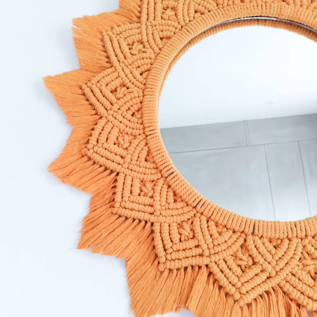 Macrame Round Mirror, Mandala Macrame Diy Pattern, Macrame Wreath ...