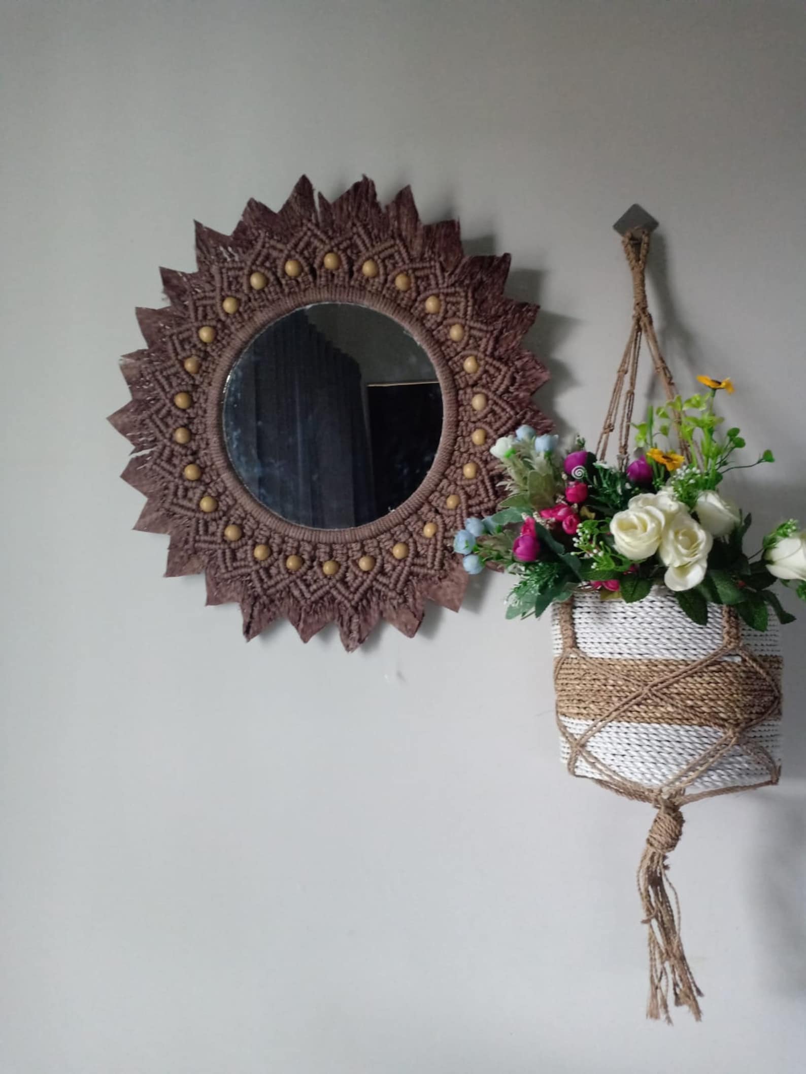 Macramé Mirror Wall Hanging DIY Etsy