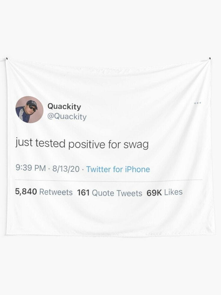 Quackity Tweet Wall Tapestry Quackity Gamer Wall Tapestry Etsy