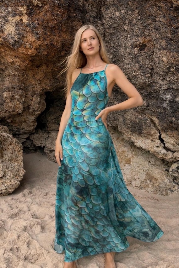 Mermaid Dress, Boho Maxi Summer Dress, Beach & Resort Wear Mermaid Dress, Boho Maxi Summer Dress, Beach & Resort Wear