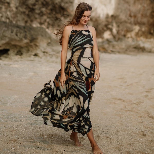 Butterfly Dress, Boho Summer Dress, Handmade Cotton Beach & Resort Wear