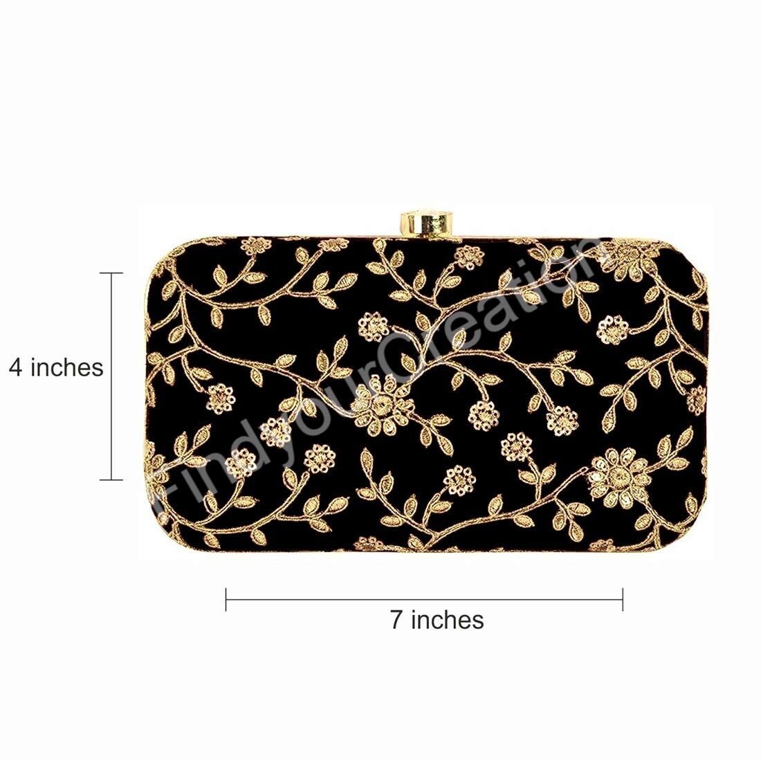Black Indian clutch clutches Evening clutch Evening bag Etsy