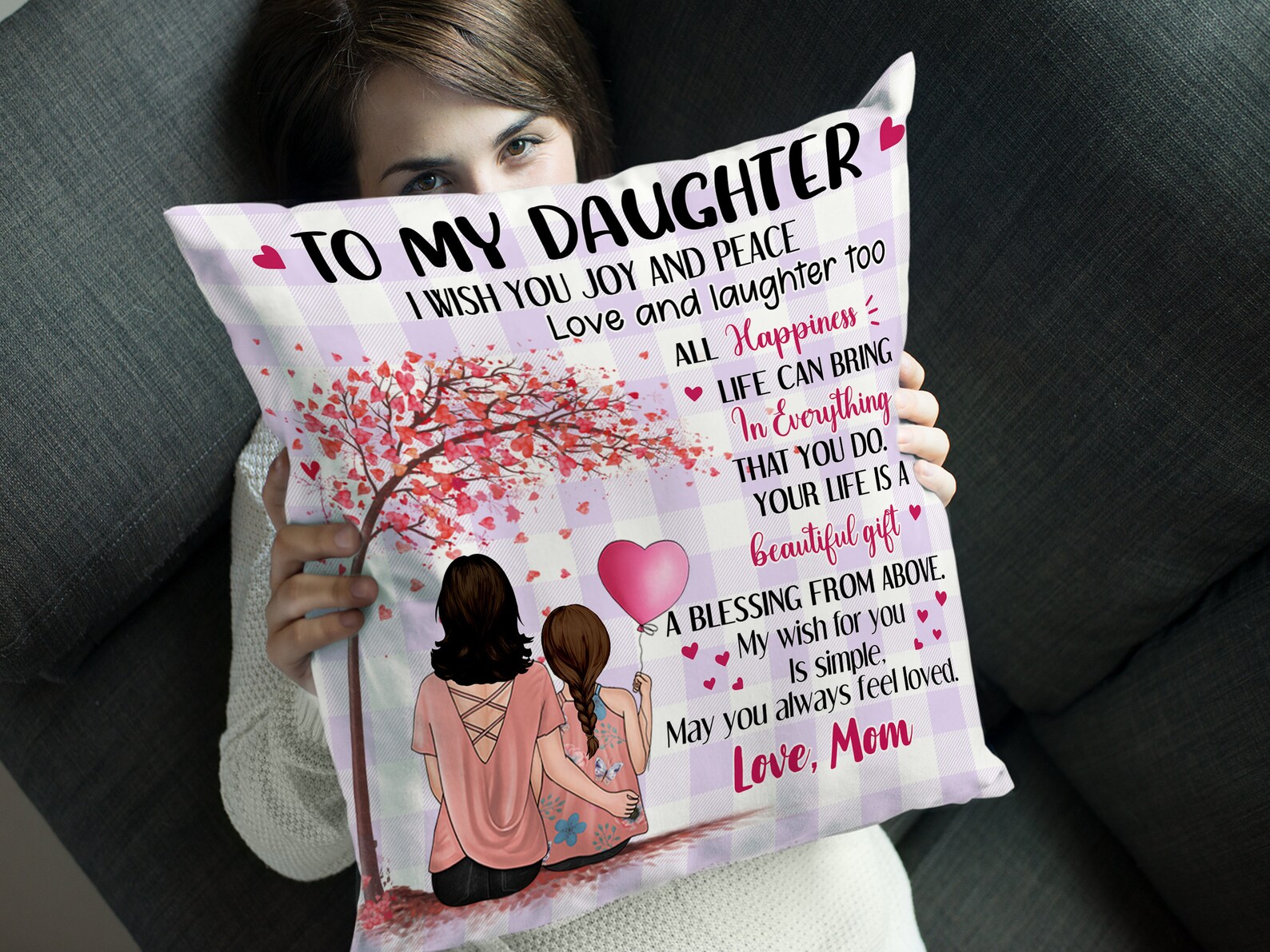 Personalized Mom Daughter Pillow To My Daughter Pillow Gift Etsy