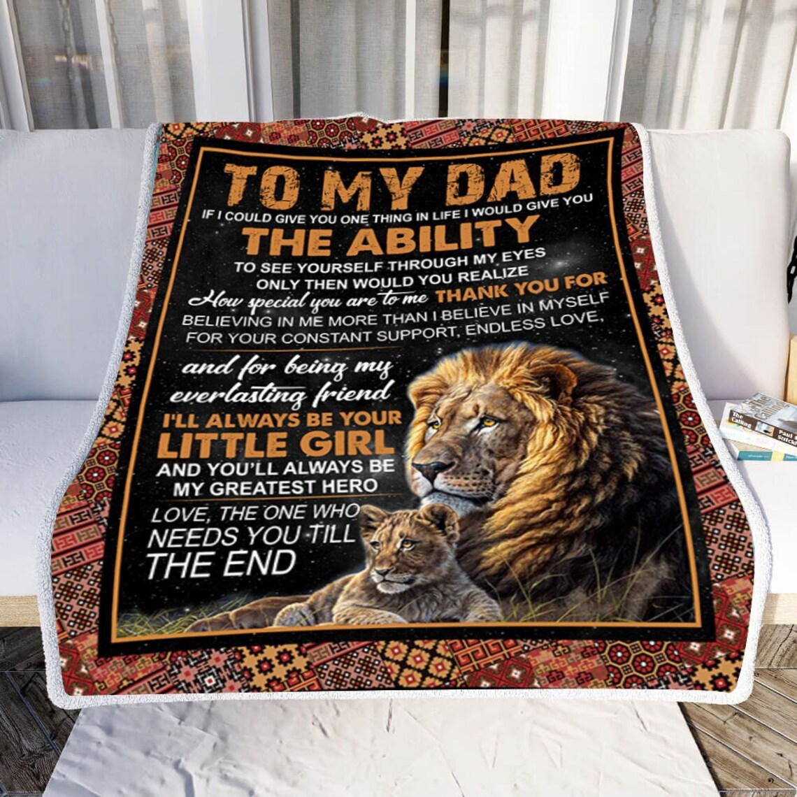 Personalised To My Dad Lion Blanket I'll Always Be Your Etsy