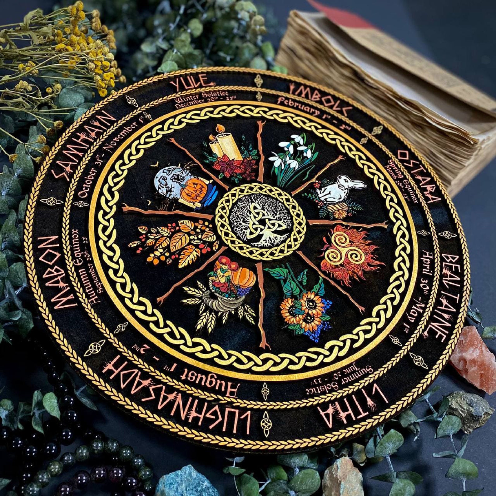 Wheel of the Year Wicca Wiccan Calendar Sabbat Magic Etsy UK