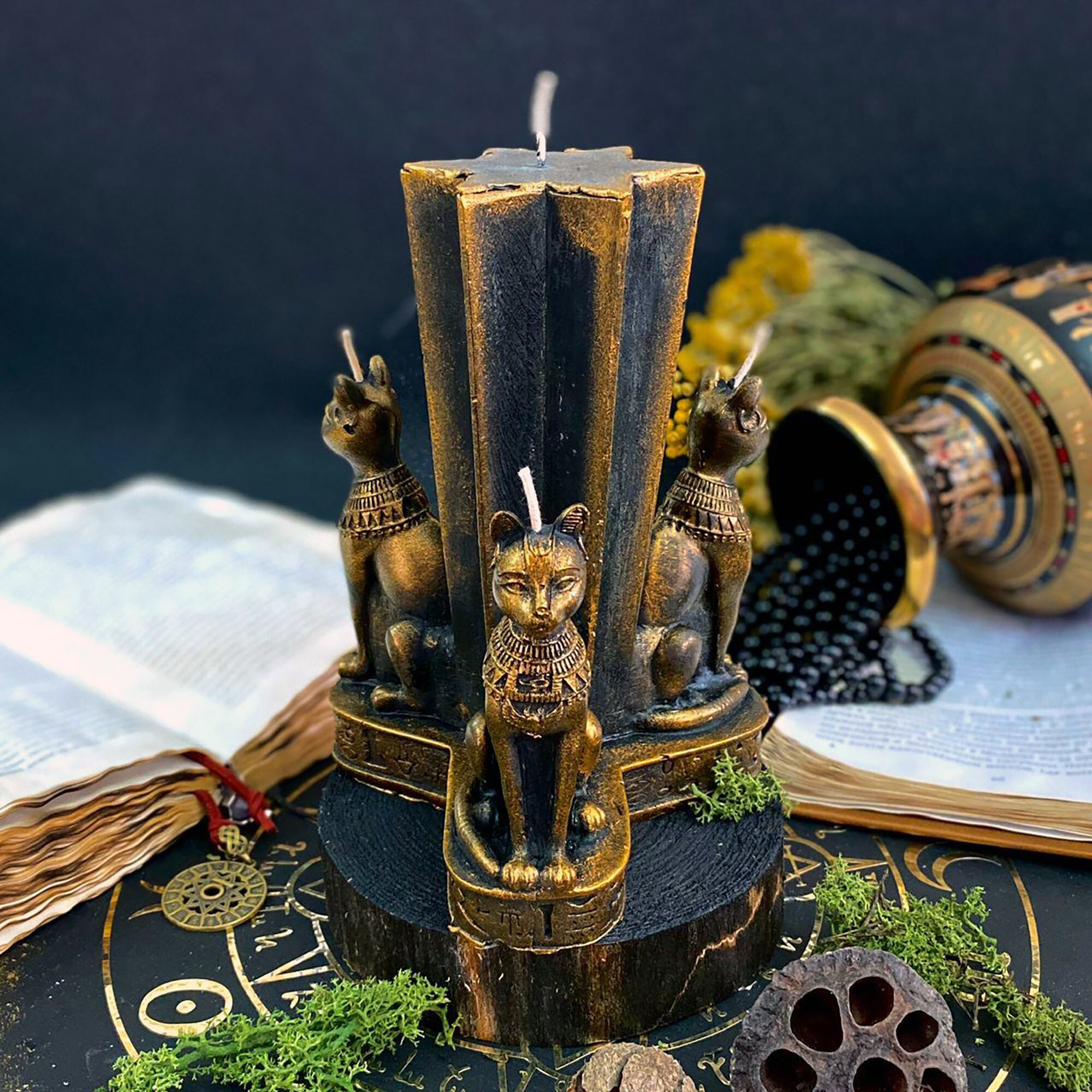Bastet Egyptian Goddess Magic Witchcraft Altar Candle Etsy España