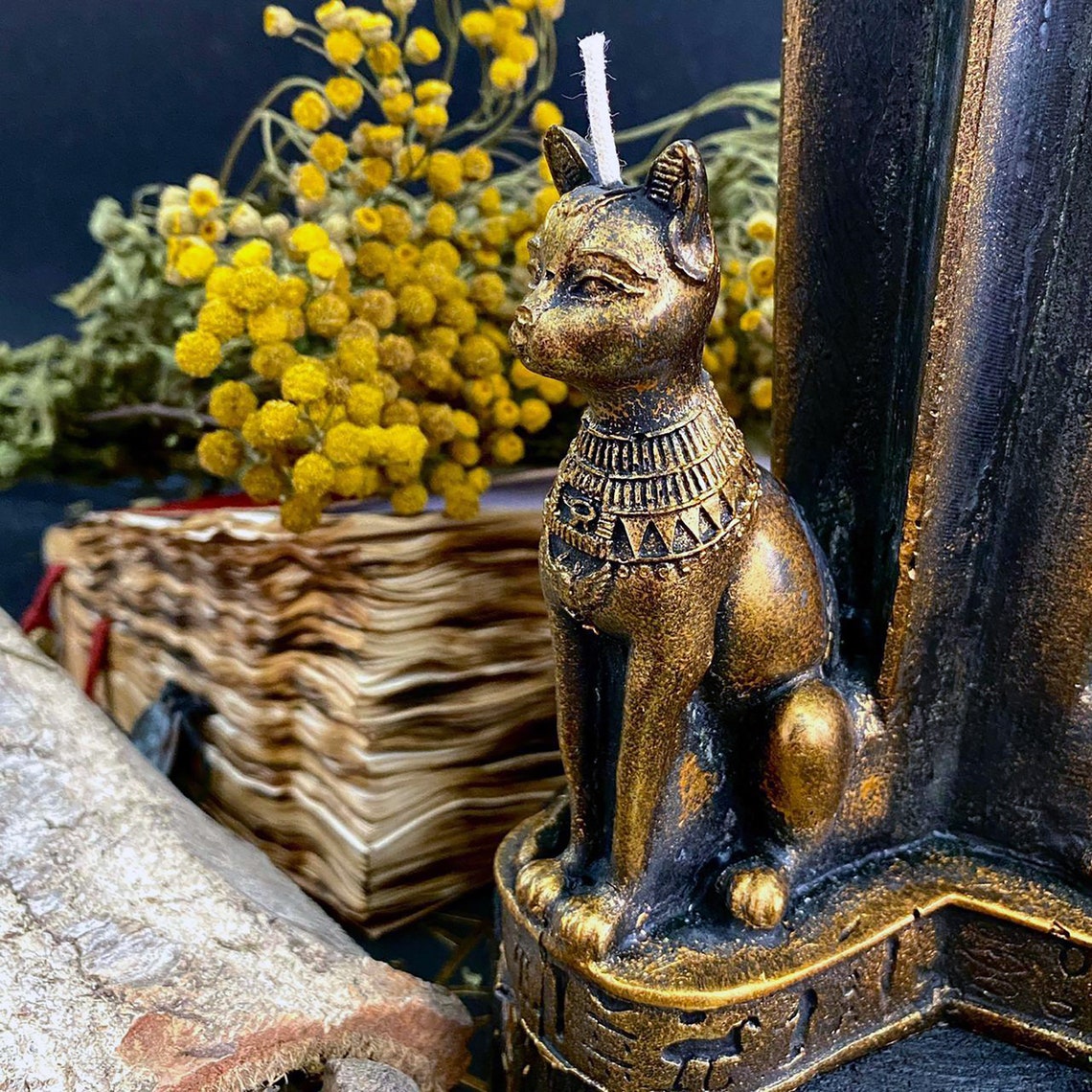 Bastet Egyptian Goddess Magic Witchcraft Altar Candle Etsy España