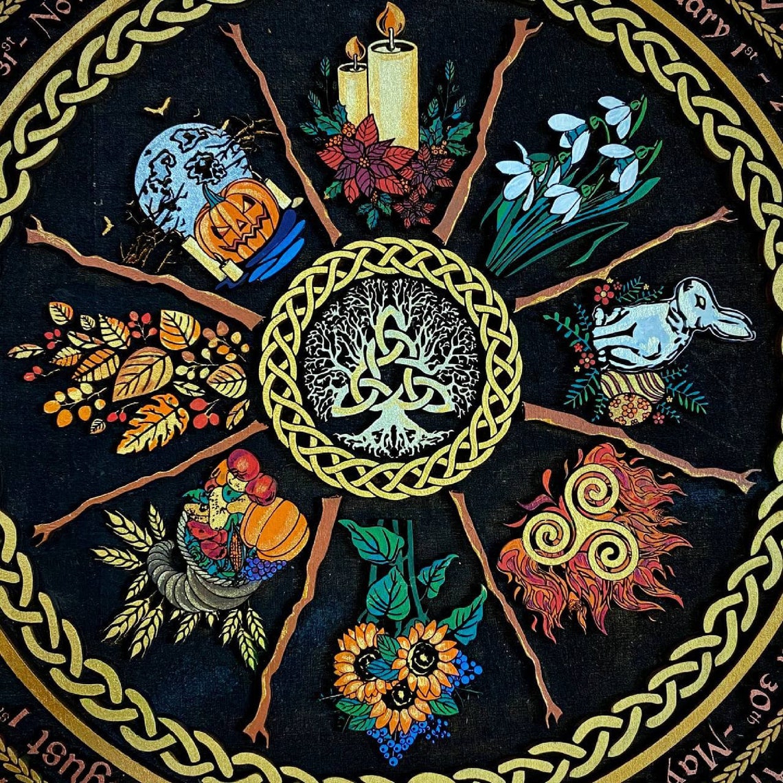 Wheel of the Year Wicca Wiccan Calendar Sabbat Magic Etsy