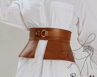 Plus Size Peplum Belt, Leather Belt Skirt, Leather Peplum Belt
