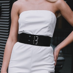 Real leather double buckle belt, Wide leather belt for plus size women, Wide leather belt for dresses, Wide leather belt waist cincher