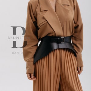 Wide peplum waist belt,Peplum skirt,Peplum corset belt,Black leather peplum belt,Harness skirt,Peplum belt harness,Waist skirt belt